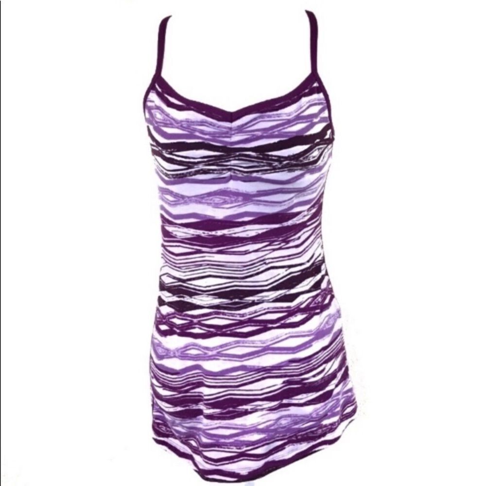 Lucy Purple Built In Bra Racer back Workout Tank Size XS